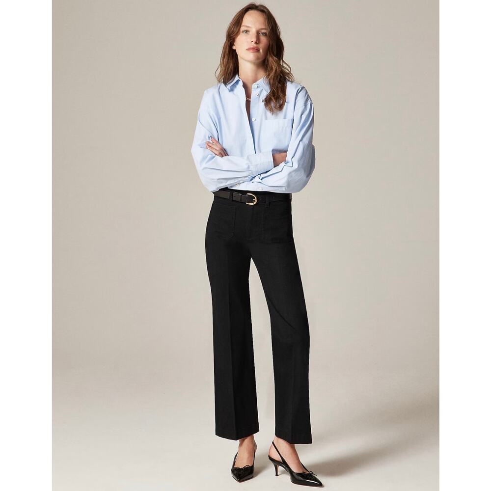 J. Crew Charley kickout crop pant in chino Black NWT size T29